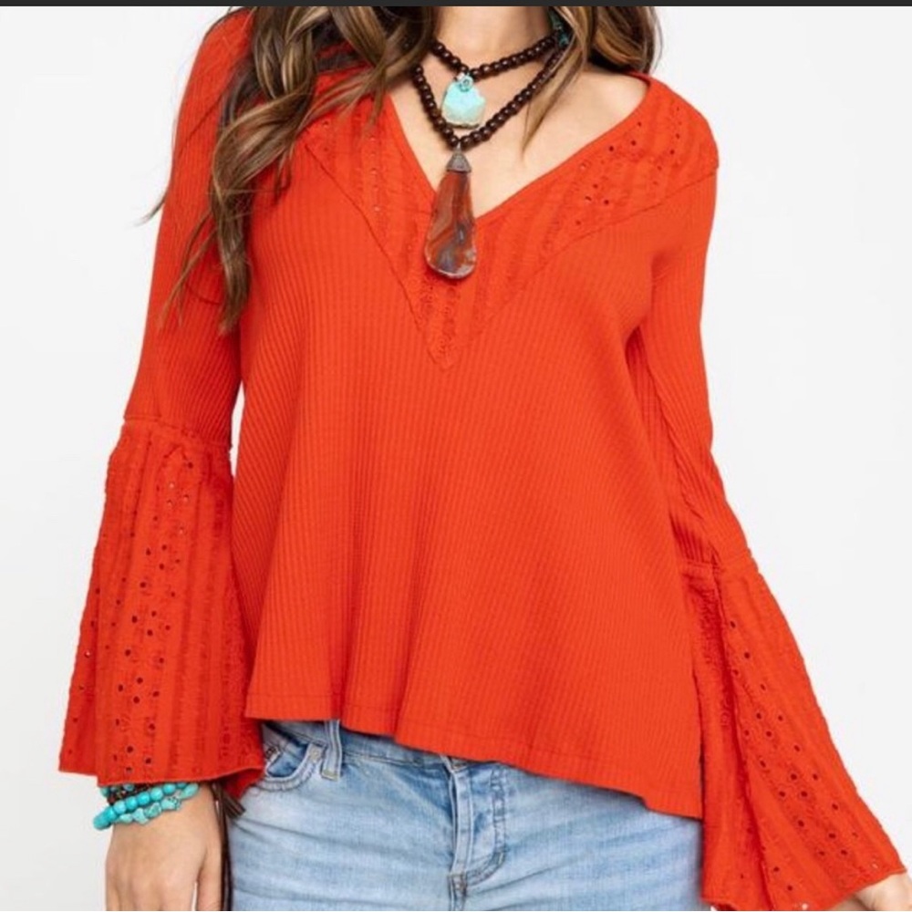 Free people vermillion bobo top new! Size M